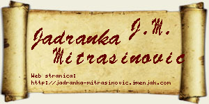Jadranka Mitrašinović vizit kartica